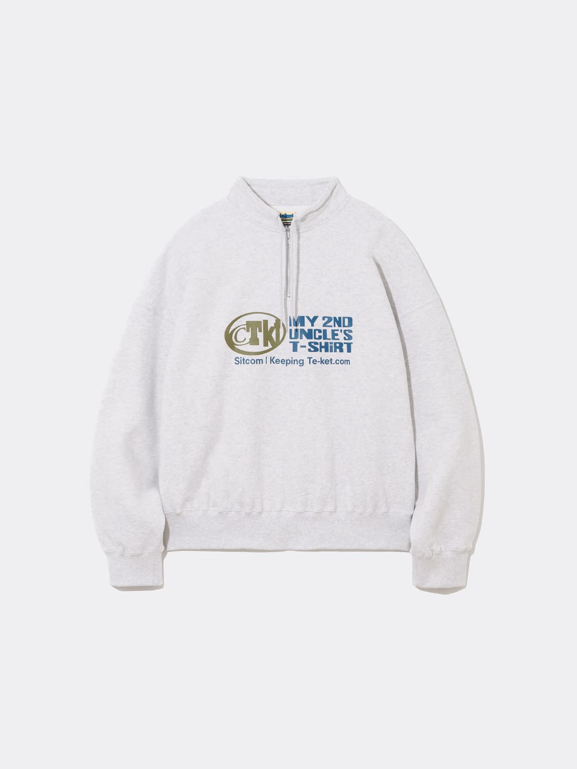 테켓 하프 집업 맨투맨 멜란지 그레이 상품이미지1