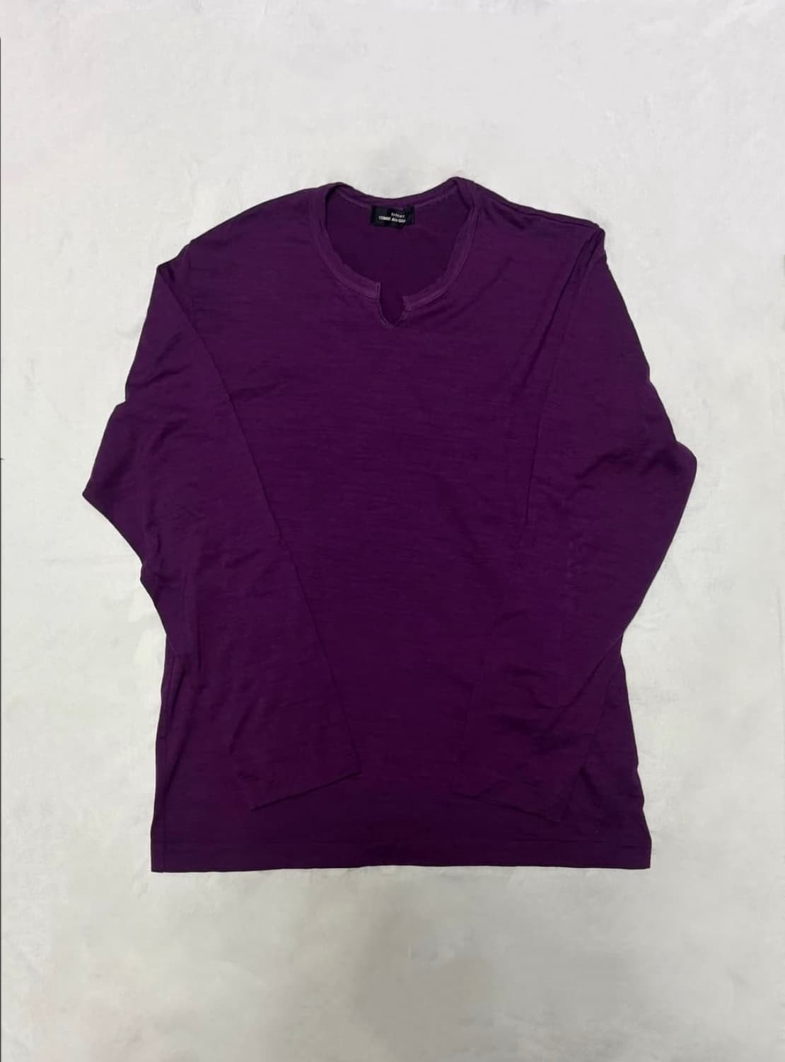 Purple V-Neck Long Sleeve T-Shirt 상품이미지1