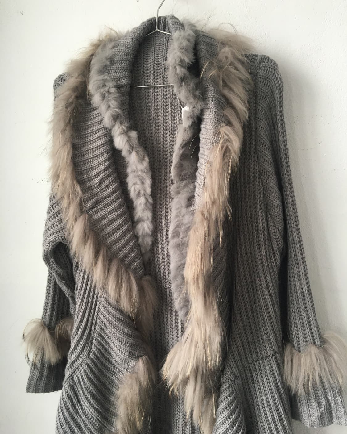 rabbit Fur trimming knit ruffle cardigan 상품이미지4