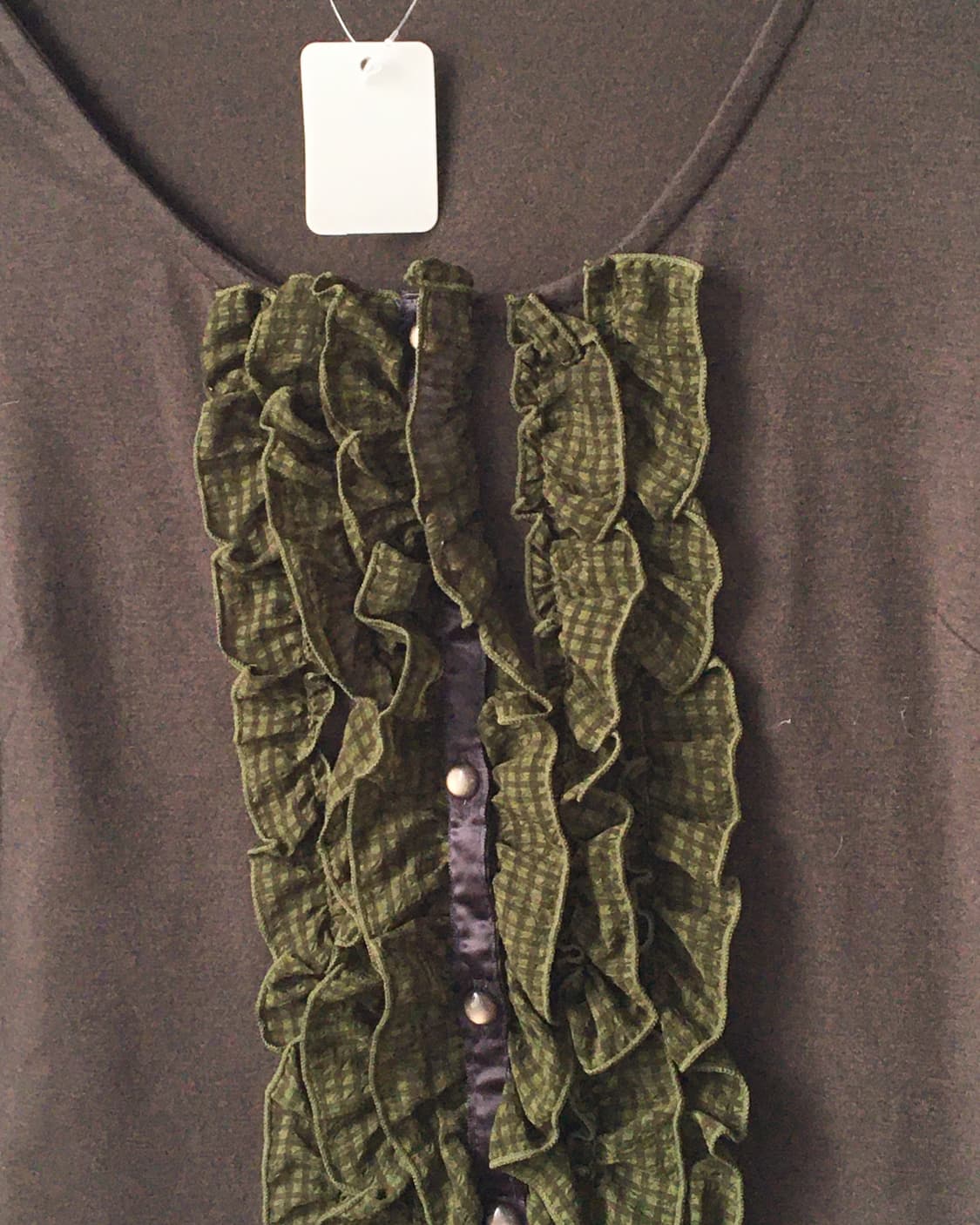 Check pattern frill point sleeve 상품이미지4