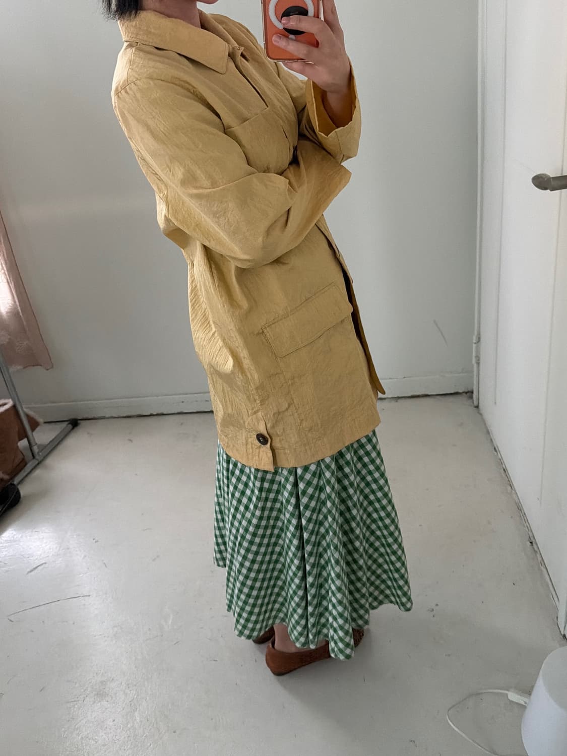 일본빈티지 엘로우 나일론 자켓 코트 상품이미지2