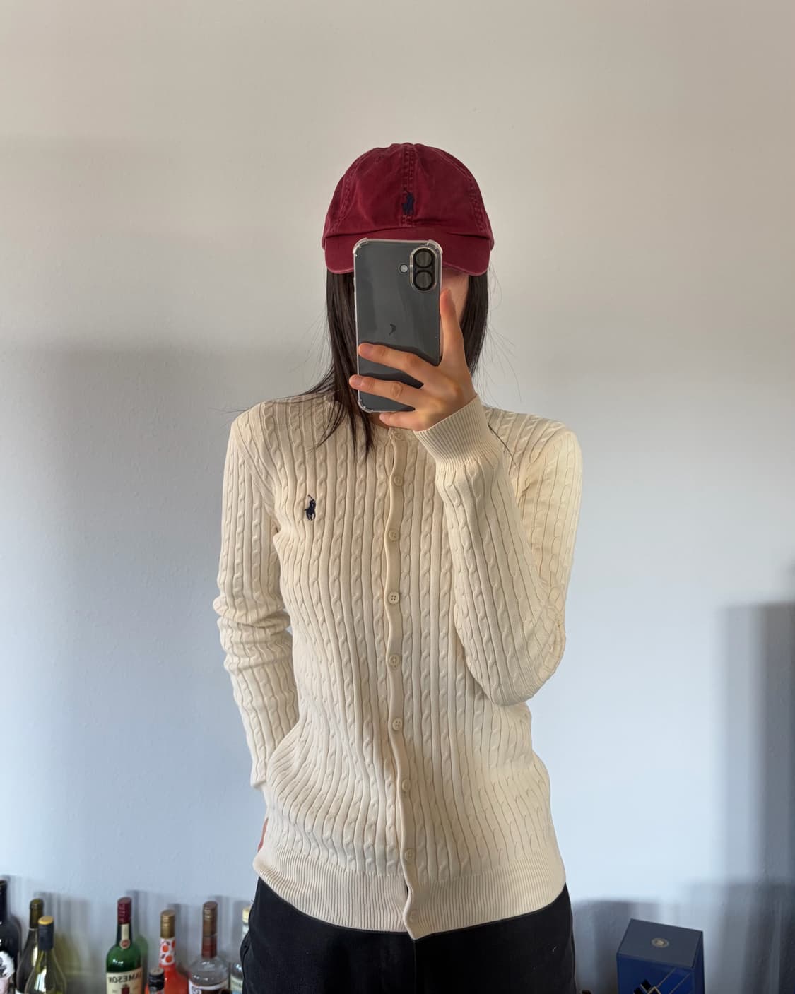 폴로 랄프로렌 코튼 치노 페이드 볼캡 모자 버건디 상품이미지2