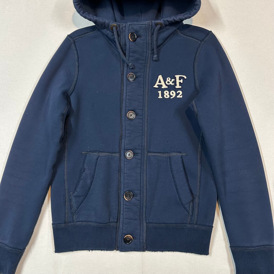 S) 아베크롬비 네이비 후드 버튼 집업 상품이미지2