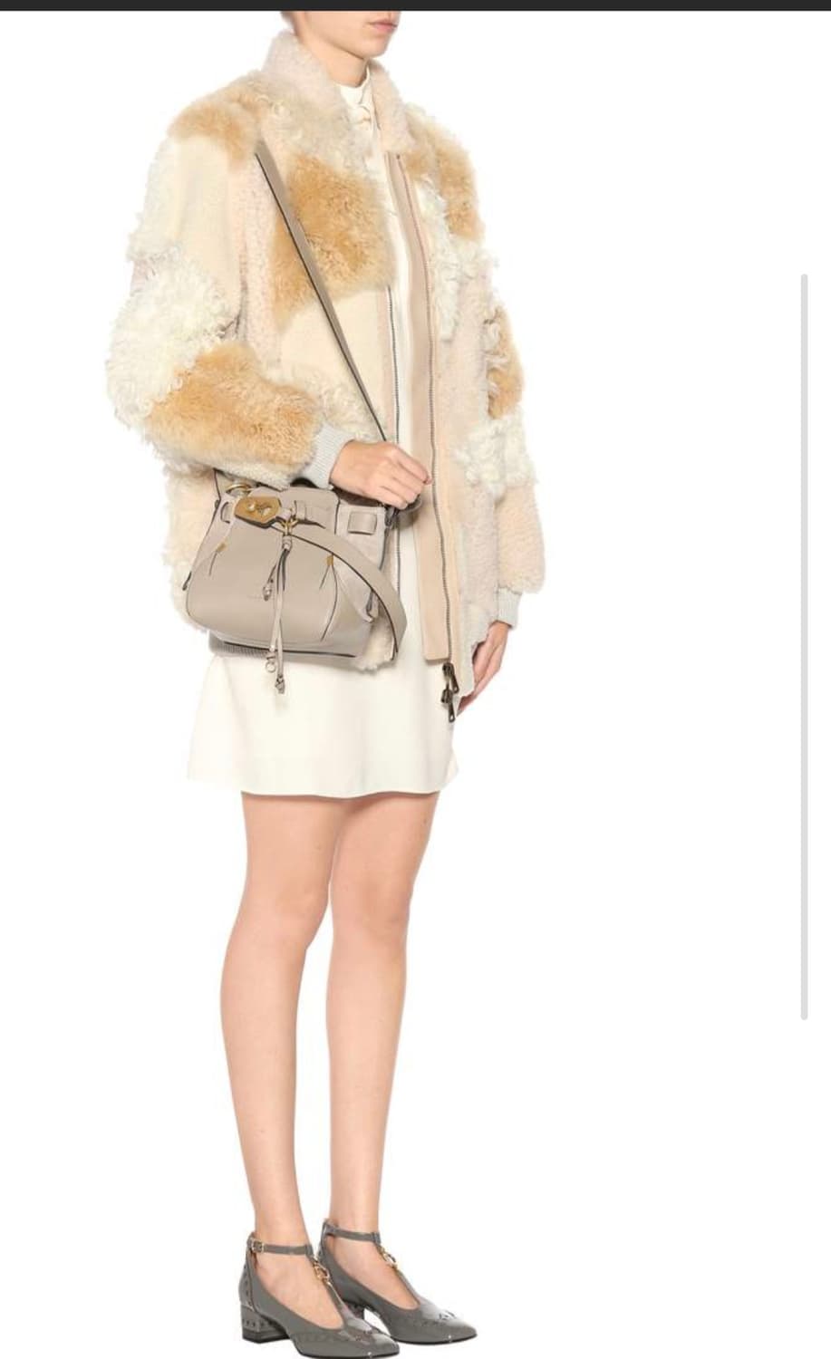 (정품) 끌로에 오웬 스몰  송아지 가죽 버킷백 그레이 상품이미지3