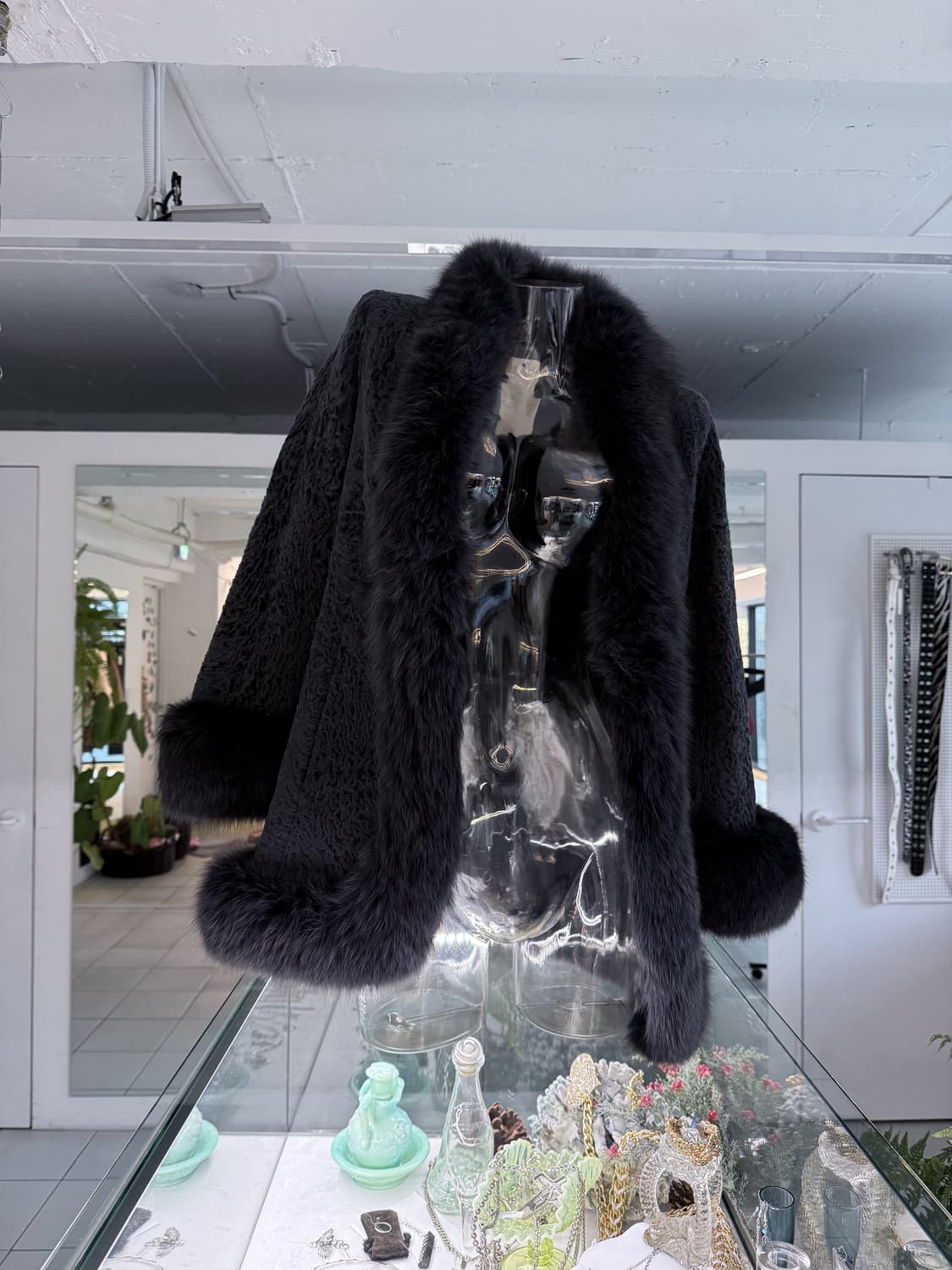 fox fur trim coat 상품이미지3