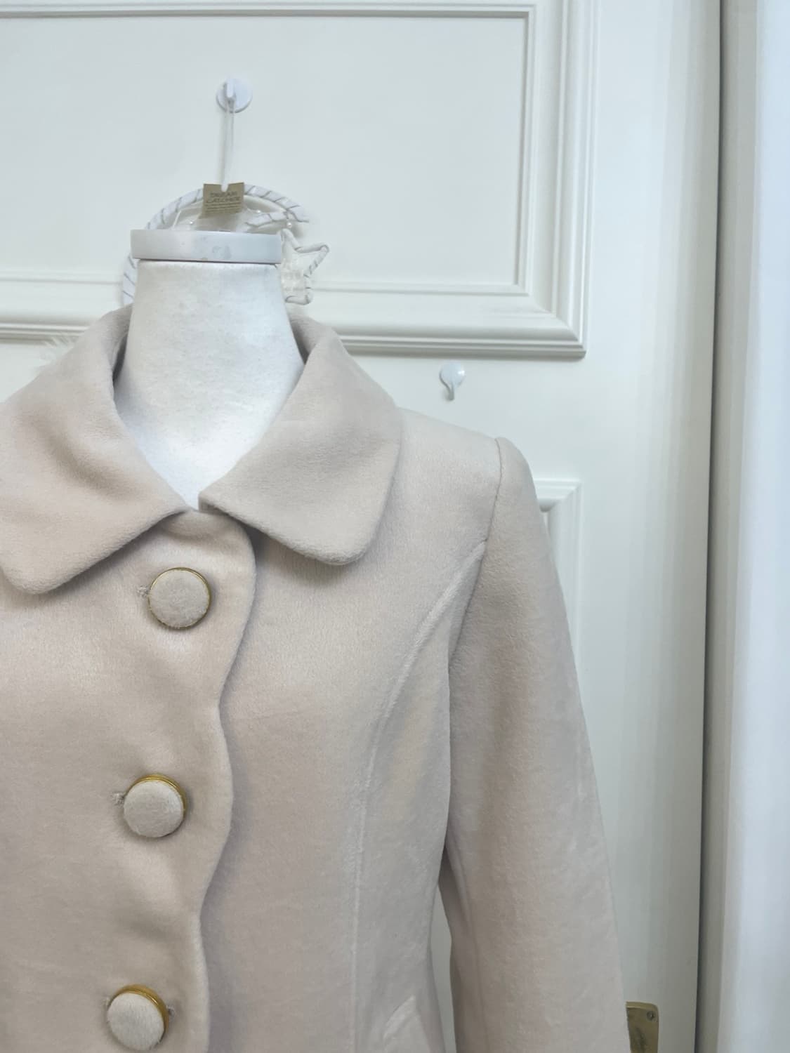 pink cream lovely wave back bow coat 상품이미지7