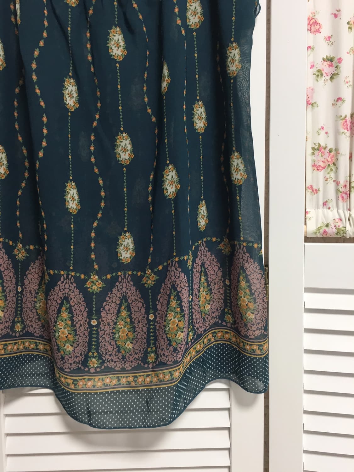 빈티지 하구미 청록 블라우스 상품이미지3