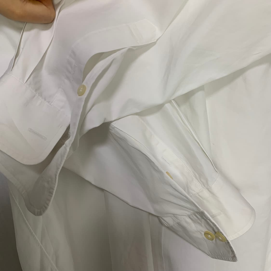 아쿠아스큐텀 빈티지 화이트 베이직 셔츠 기본 남녀공용 상품이미지4