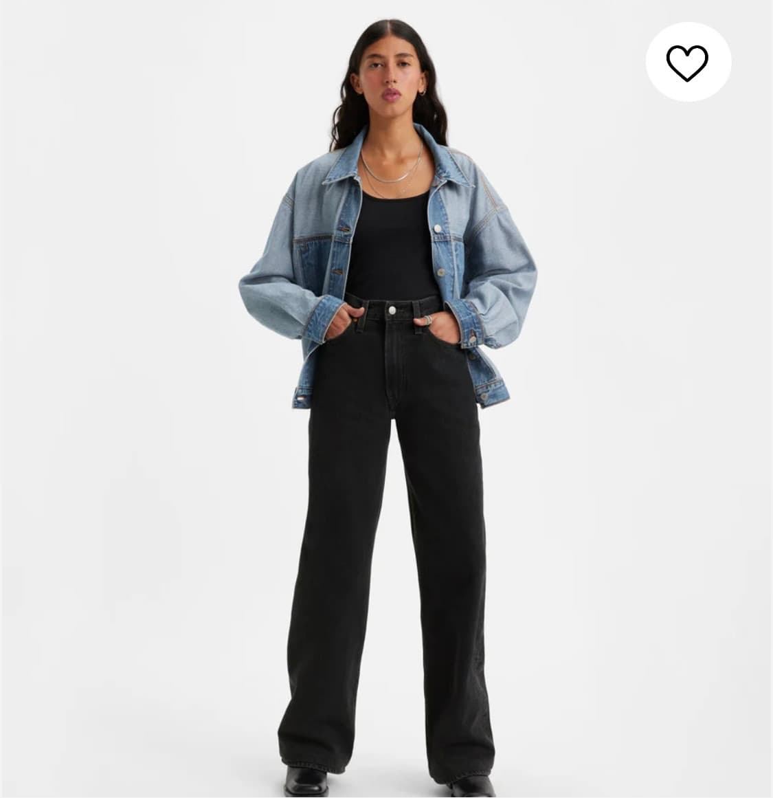 (새상품)리바이스 립케이지 와이드 레그 진 블랙 27 상품이미지7