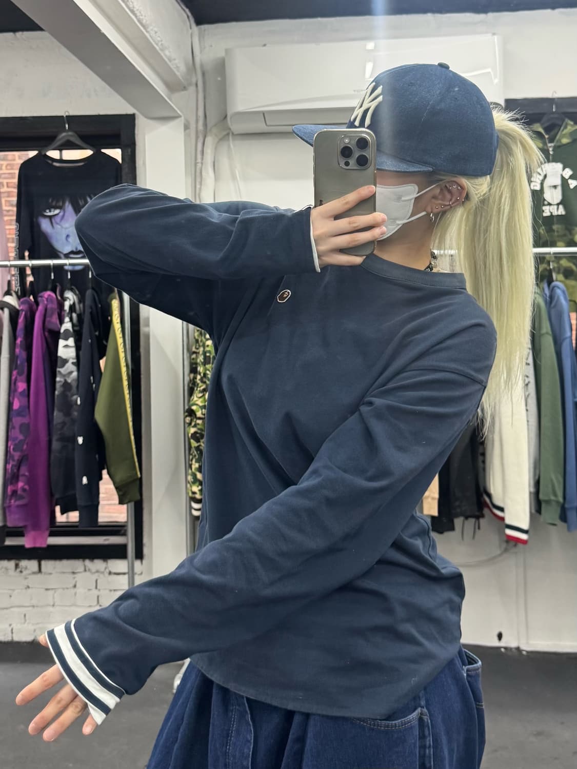 베이프 원포인트 리버시블 롱슬리브 상품이미지5