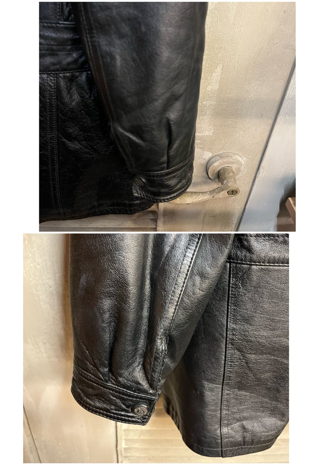 빈티지 오스카나 버튼 레더 자켓 블랙 100 #csz2143 상품이미지9
