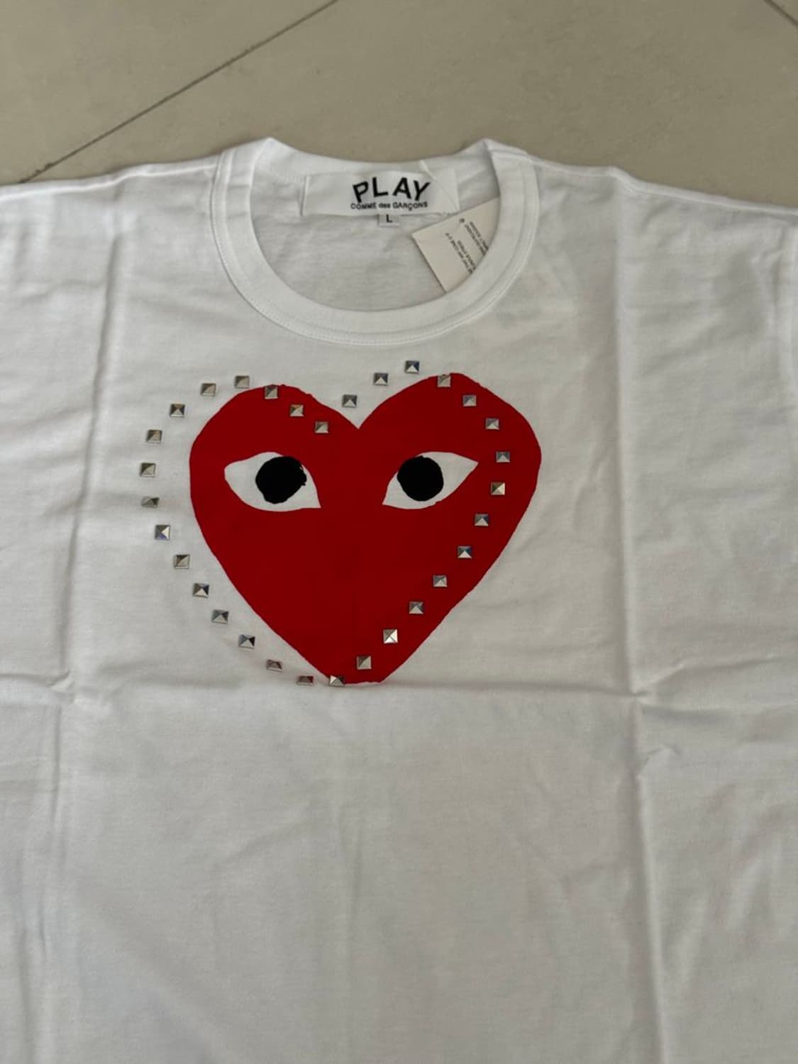 HEART SHORT TEE 스터드 하트 숏티 상품이미지4