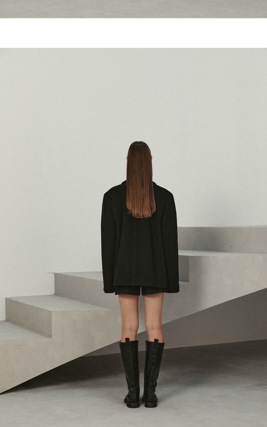 brushed wool half coat (black) 상품이미지3