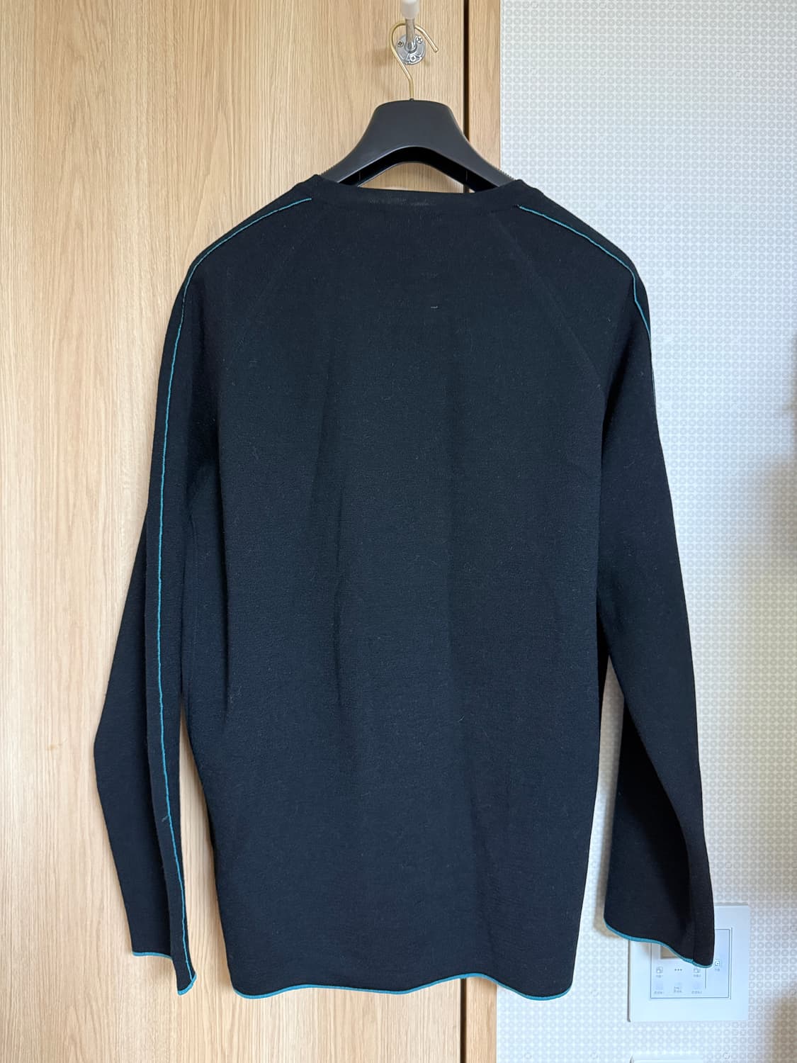 타임옴므 블랙/터콰이즈 니트 105사이즈  상품이미지4