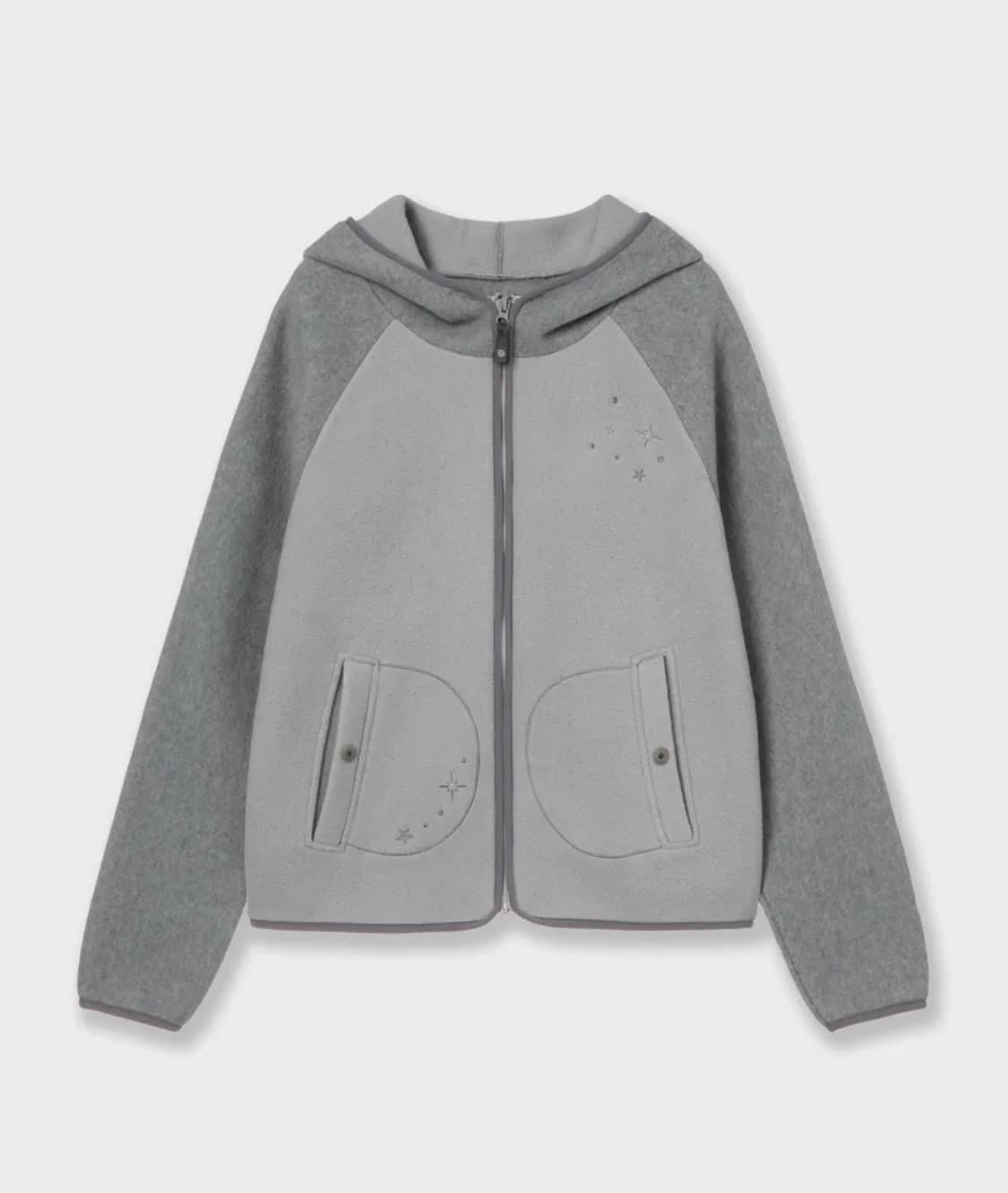 Aeae STELLA FLEECE ZIP UP HOODIE [GREY] 상품이미지2