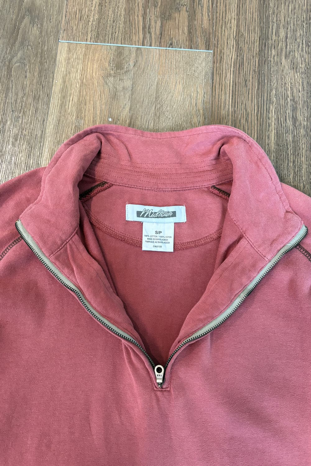 Contrast Stitch Detail Half-Zip Pullover 상품이미지4