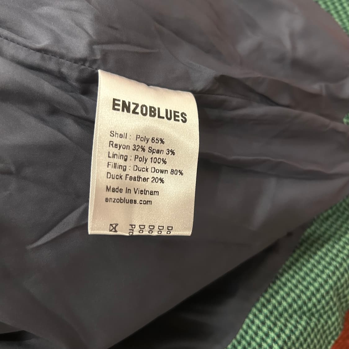 엔조블루스 체크 패딩 베스트 상품이미지4