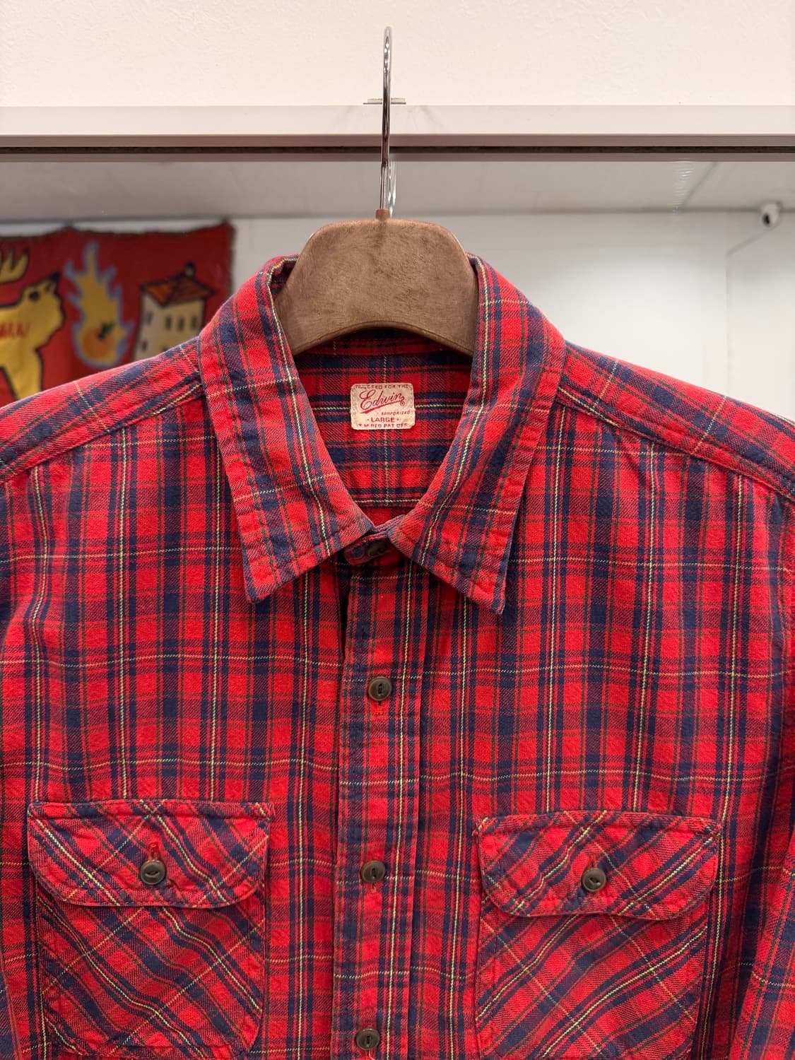 Edwin 에드윈 SANFORIZED 코튼 플란넬 체크 셔츠 상품이미지3