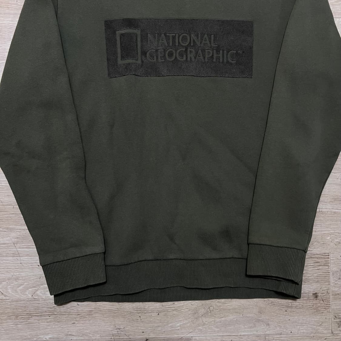 내셔널지오그래픽 빅로고 기모 맨투맨 크루넥 티셔츠 [카키] L/100 상품이미지3