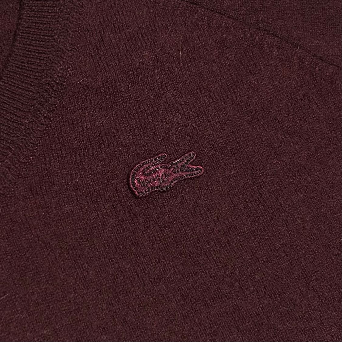 [XS] Lacoste 라코스테 우먼즈 와인 울 브이넥 니트 상품이미지3