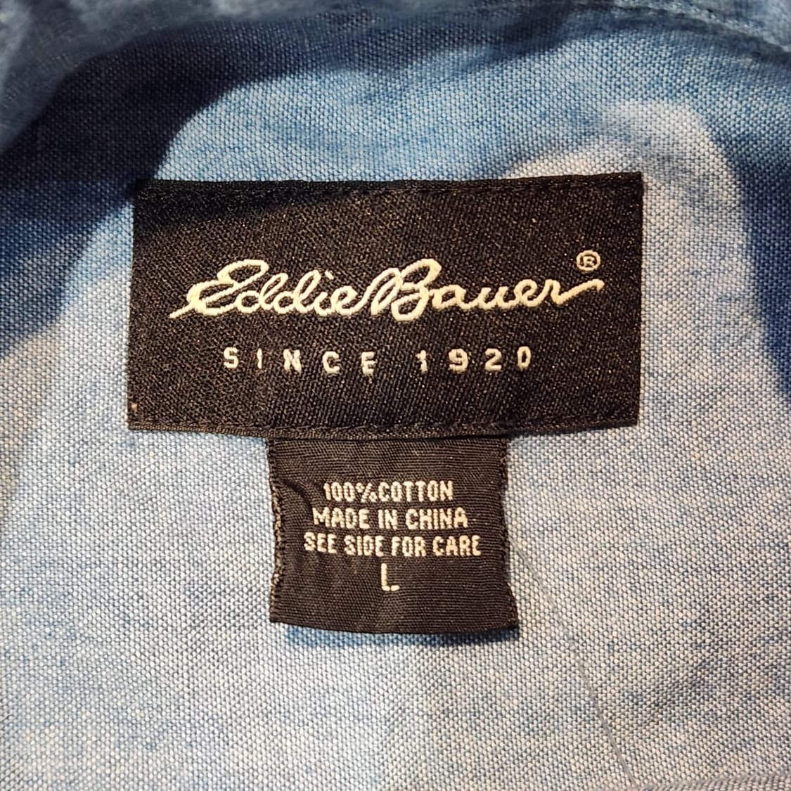 Eddie Bauer 차이나카라 데님 셔츠 (L / 루즈핏) 상품이미지2