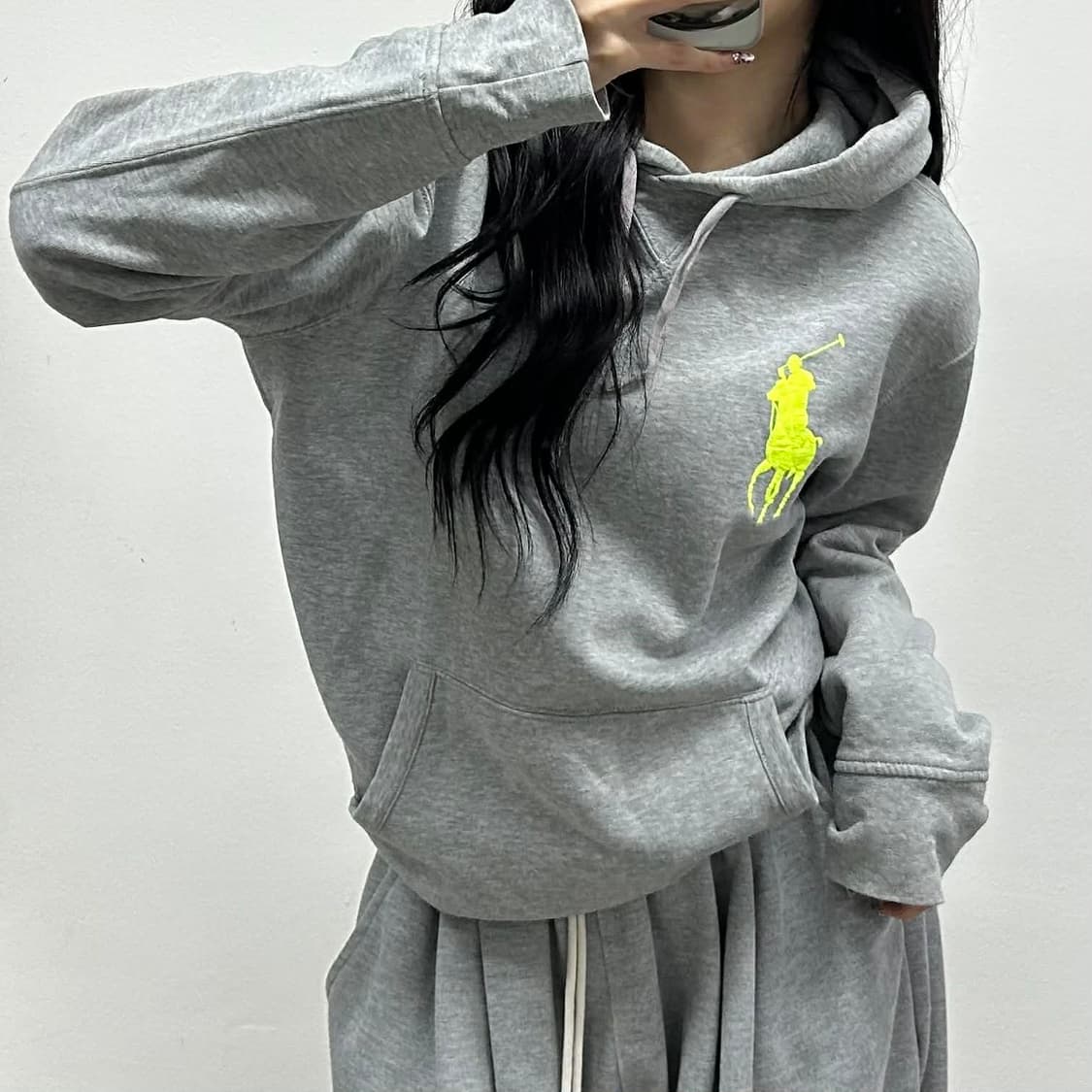 폴로 랄프로렌 빅포니 그레이 스웨트셔츠 후드티(L) 상품이미지1