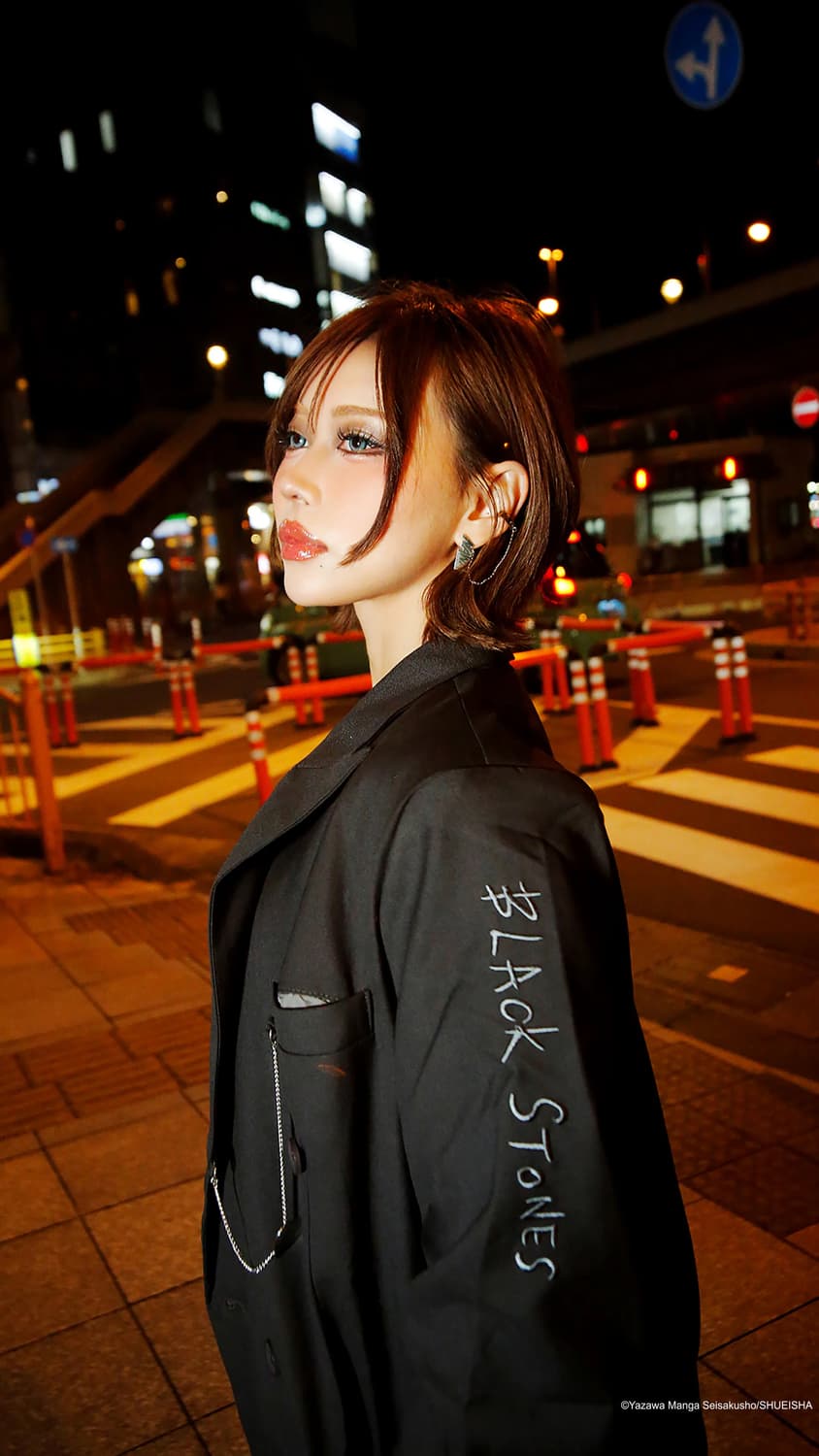 야자와아이 NANA X xrage 블랙 더블 자켓 상품이미지2