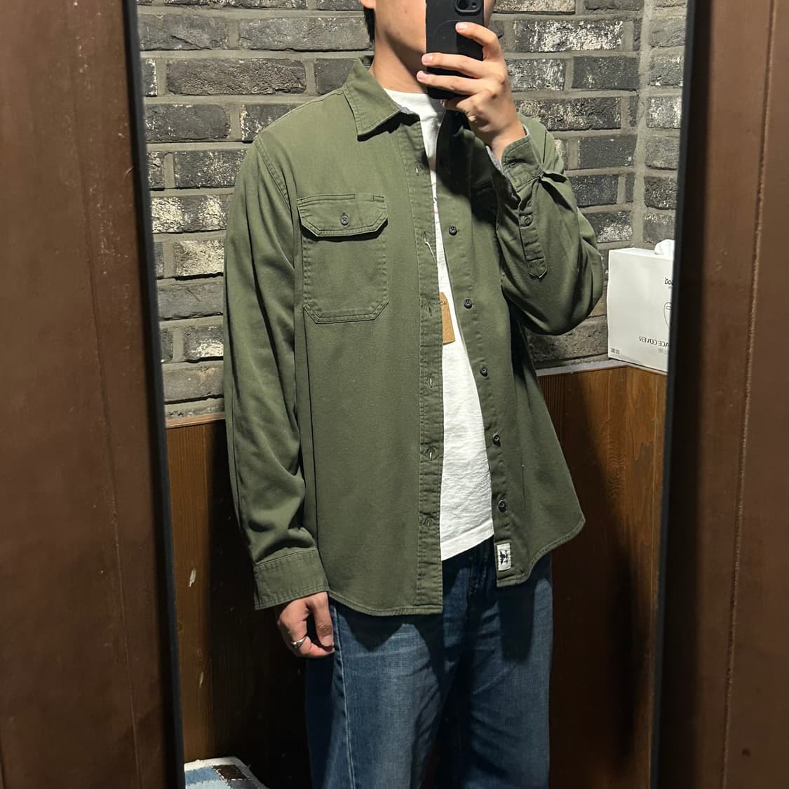 M) Wrangler 랭글러 투포켓 워크웨어 코튼 셔츠 W39 상품이미지8