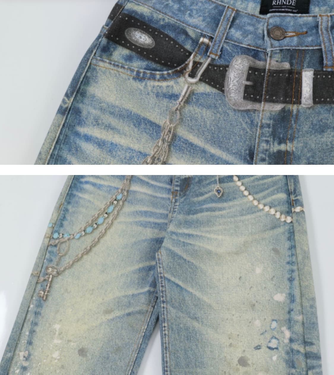 빈티지 워싱 페인팅 데님  상품이미지3