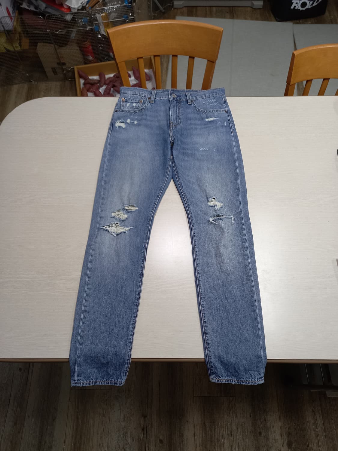 30 빅E 리바이스512 봄여름용 데미지워싱 스판 슬림일자진 30-211 상품이미지1