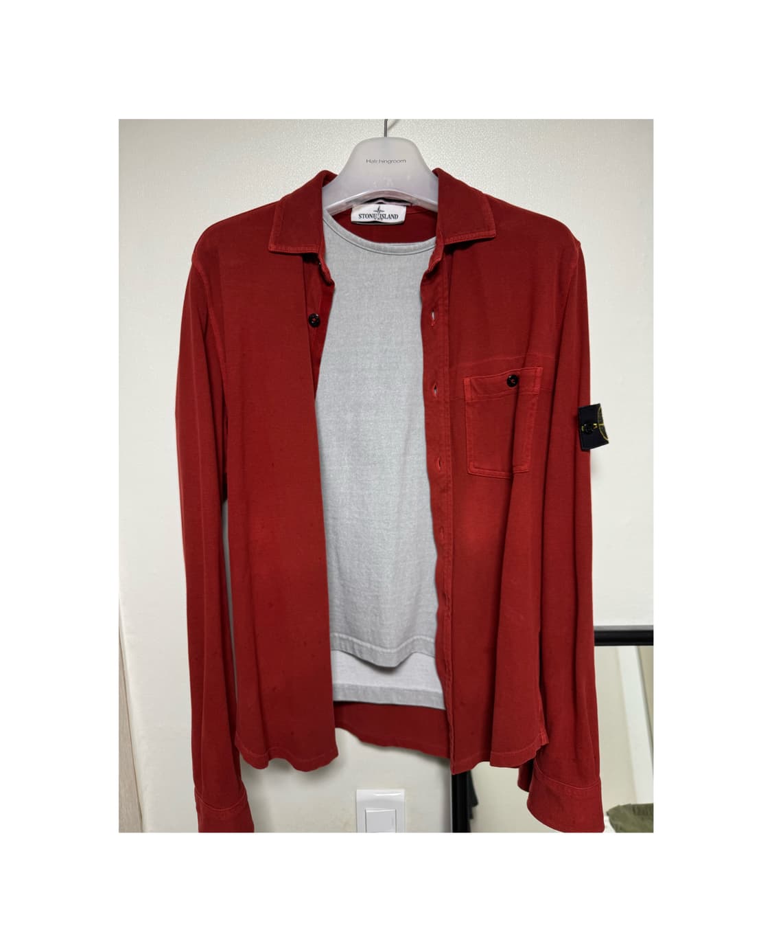스톤아일랜드 레드 셔츠 m 상품이미지1