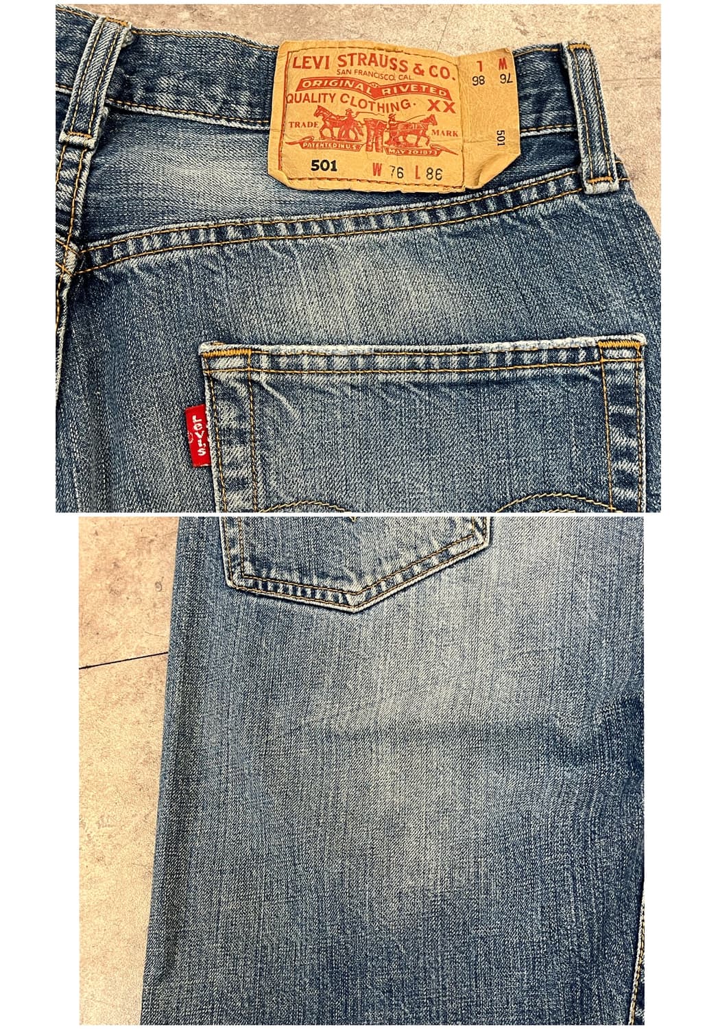 리바이스 501 데님 팬츠 W76 L86 #csz3772 상품이미지9
