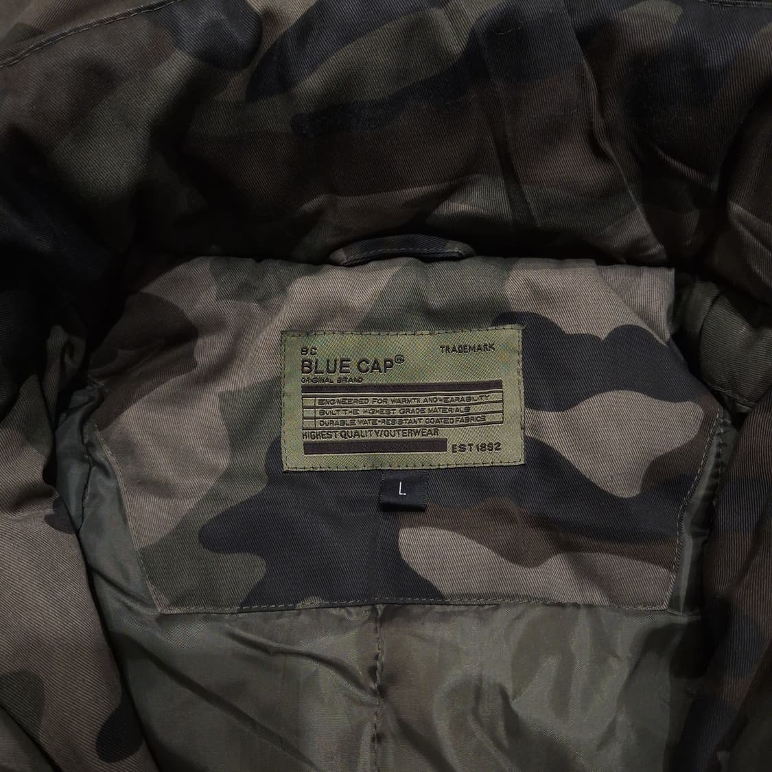 BLUE CAP 카키 밀리터리 우드랜드 카모플라쥬 히든집업 사파리 야상 상품이미지8