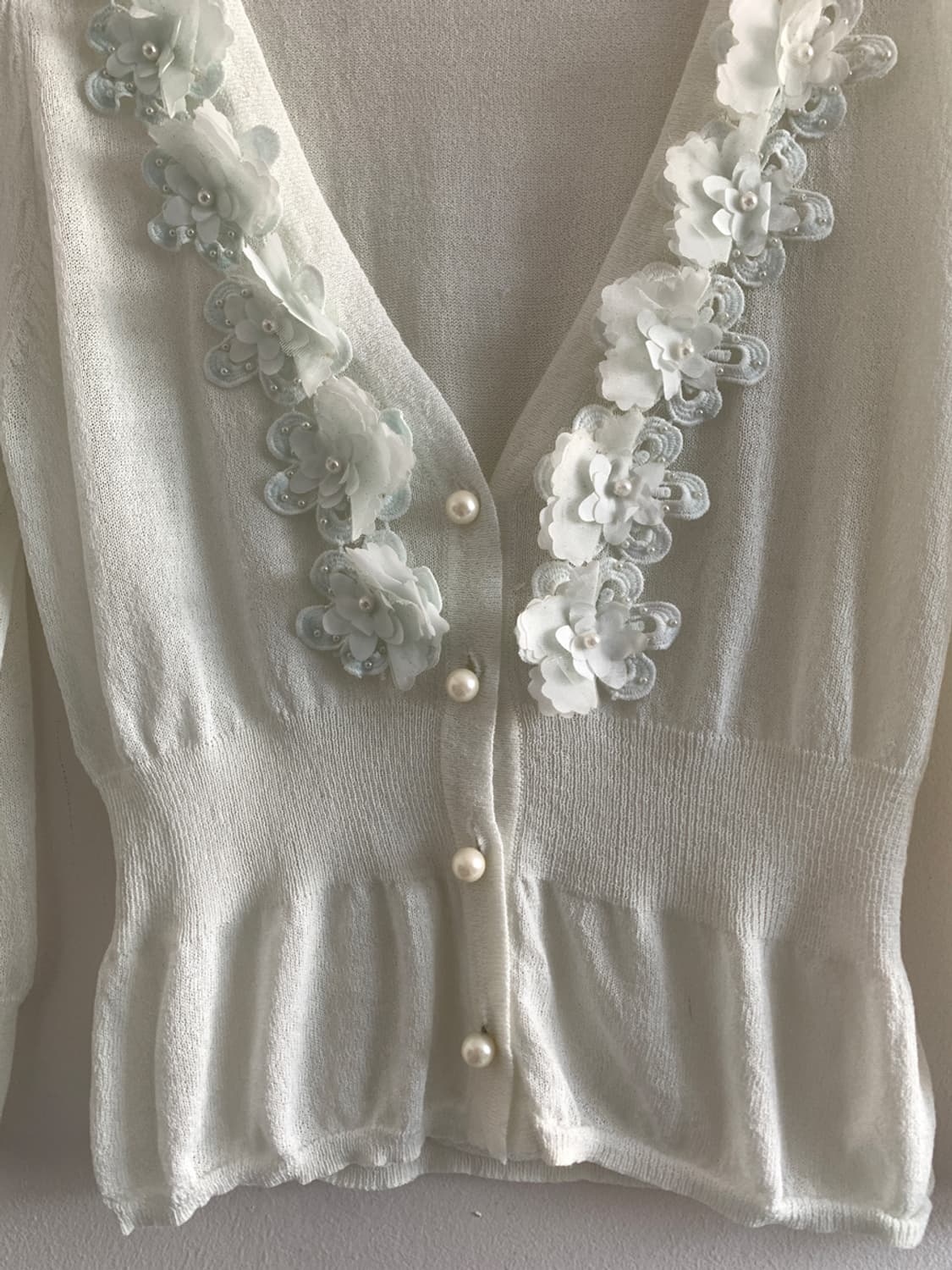 Flower beads emboridery cardigan 상품이미지5