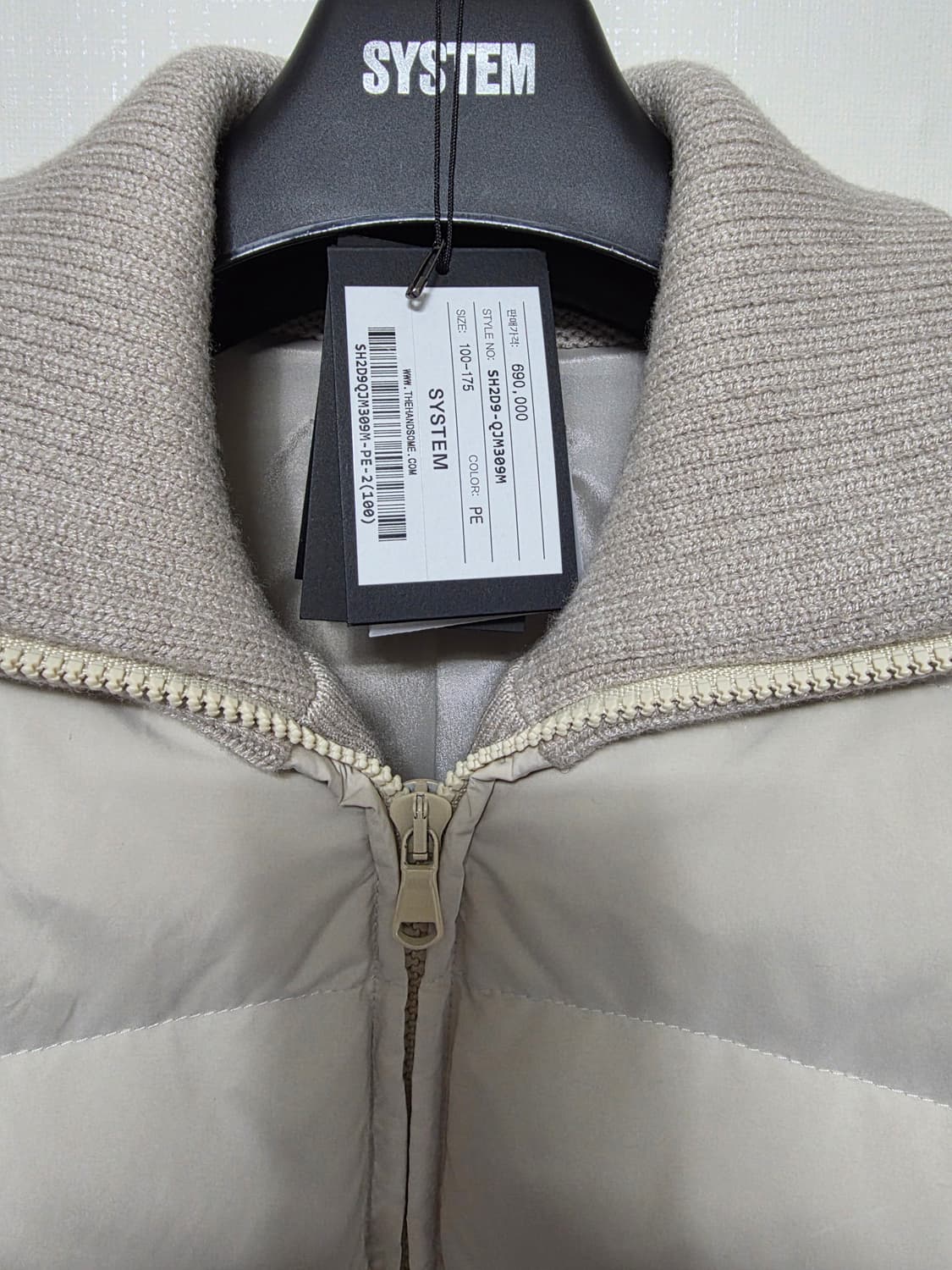 <새상품>시스템옴므 23FW 하이넥 구스 니트 패딩 100 상품이미지5