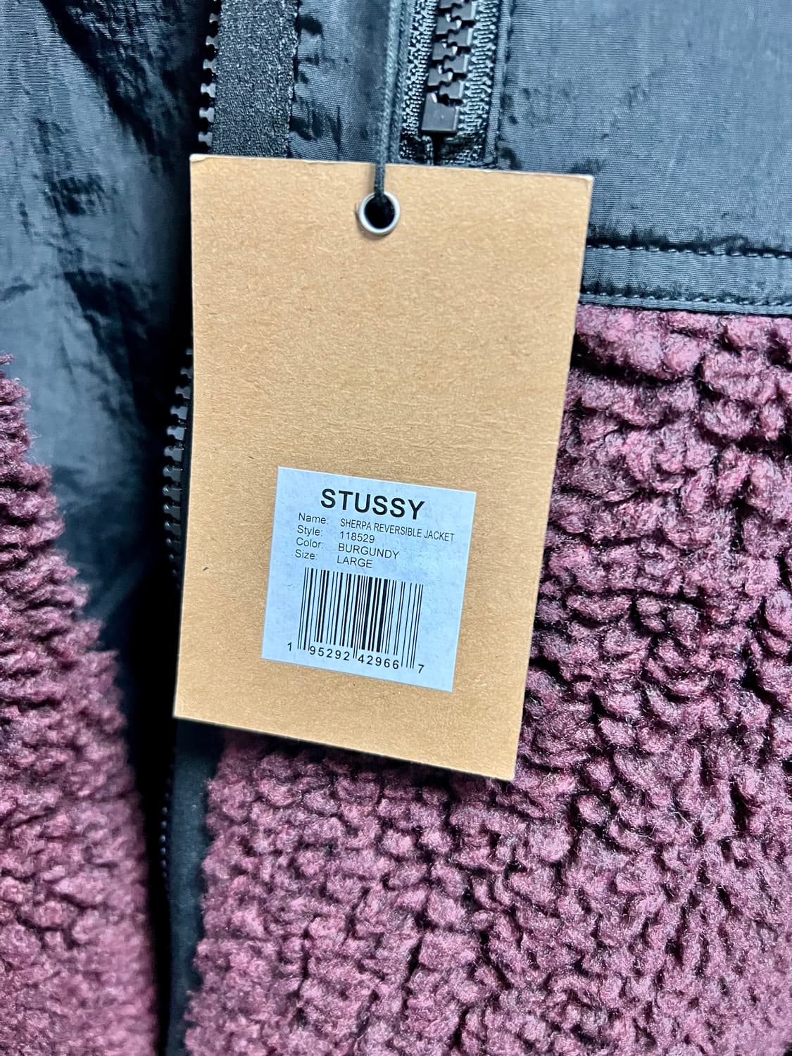 [L] 스투시 쉐르파 리버시블 자켓 버건디 상품이미지7