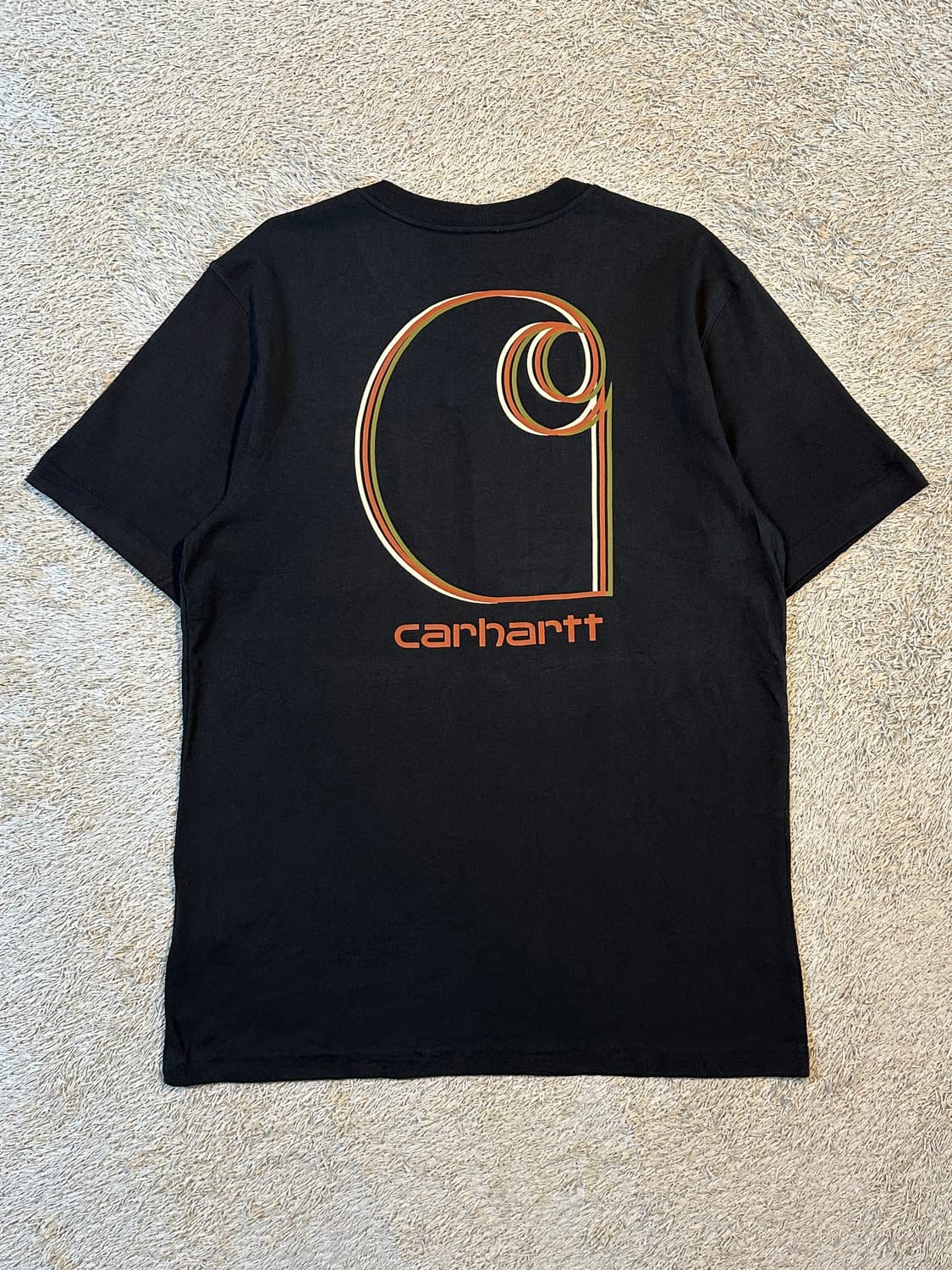 칼하트 CARHARTT 릴렉스핏 빅로고 반팔 티셔츠 블랙 상품이미지1