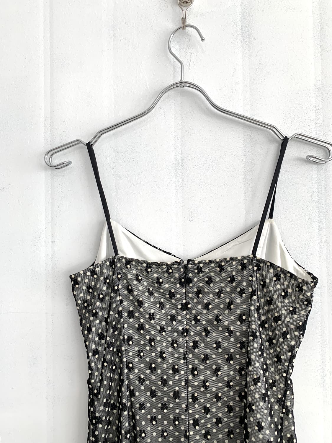 Black Dot Lace Mini Slip Dress 상품이미지4