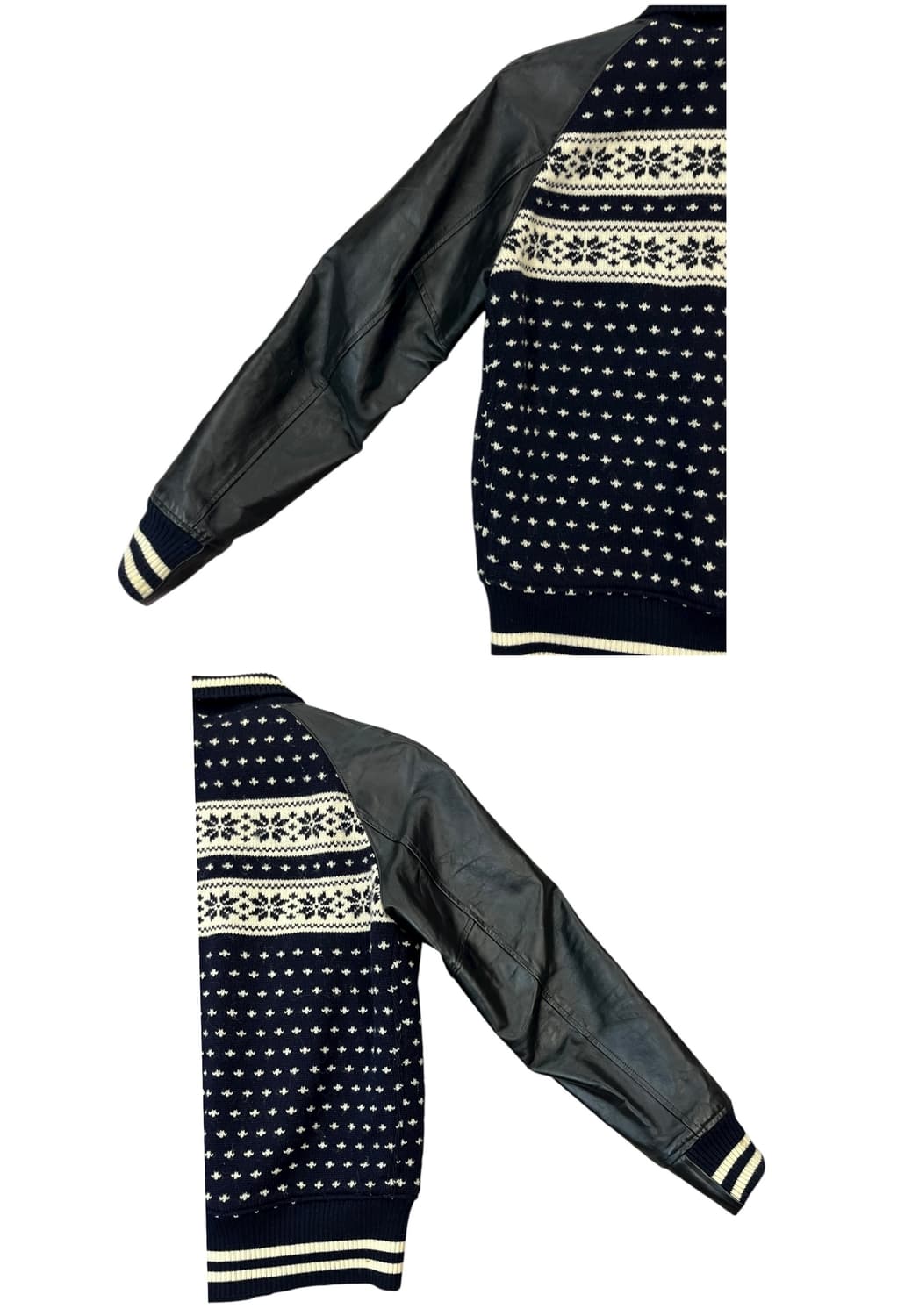 준야 와타나베X꼼데가르송 자카드 노르딕 바시티 자켓 L #csz1856 상품이미지10