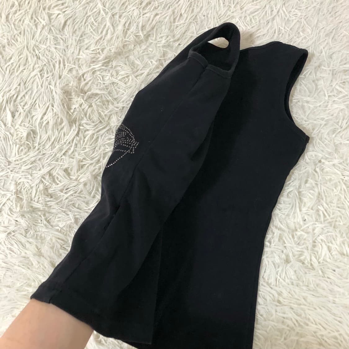 빈티지 블랙 큐빅 나시 상품이미지3