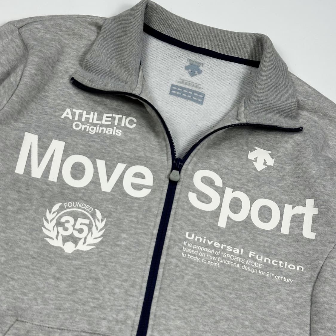 데상트 어센틱 그레이 코튼 트랙탑 져지 (실측 M) 상품이미지3