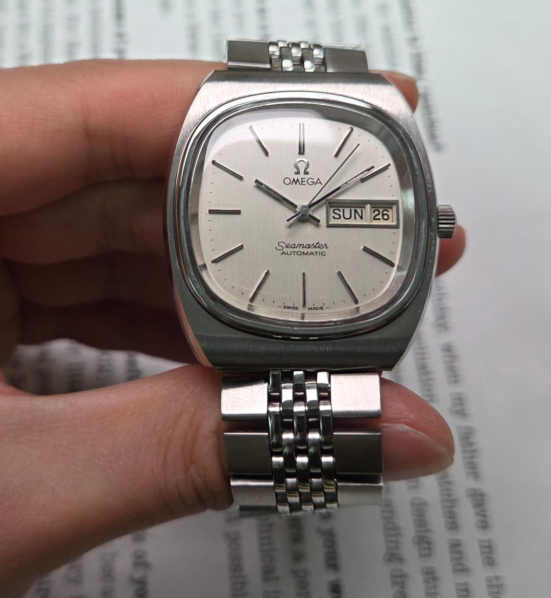 빈티지 오메가 씨마스터 테레비 데이데이트 순정 실버판 (일자형 브슬 ve 상품이미지2