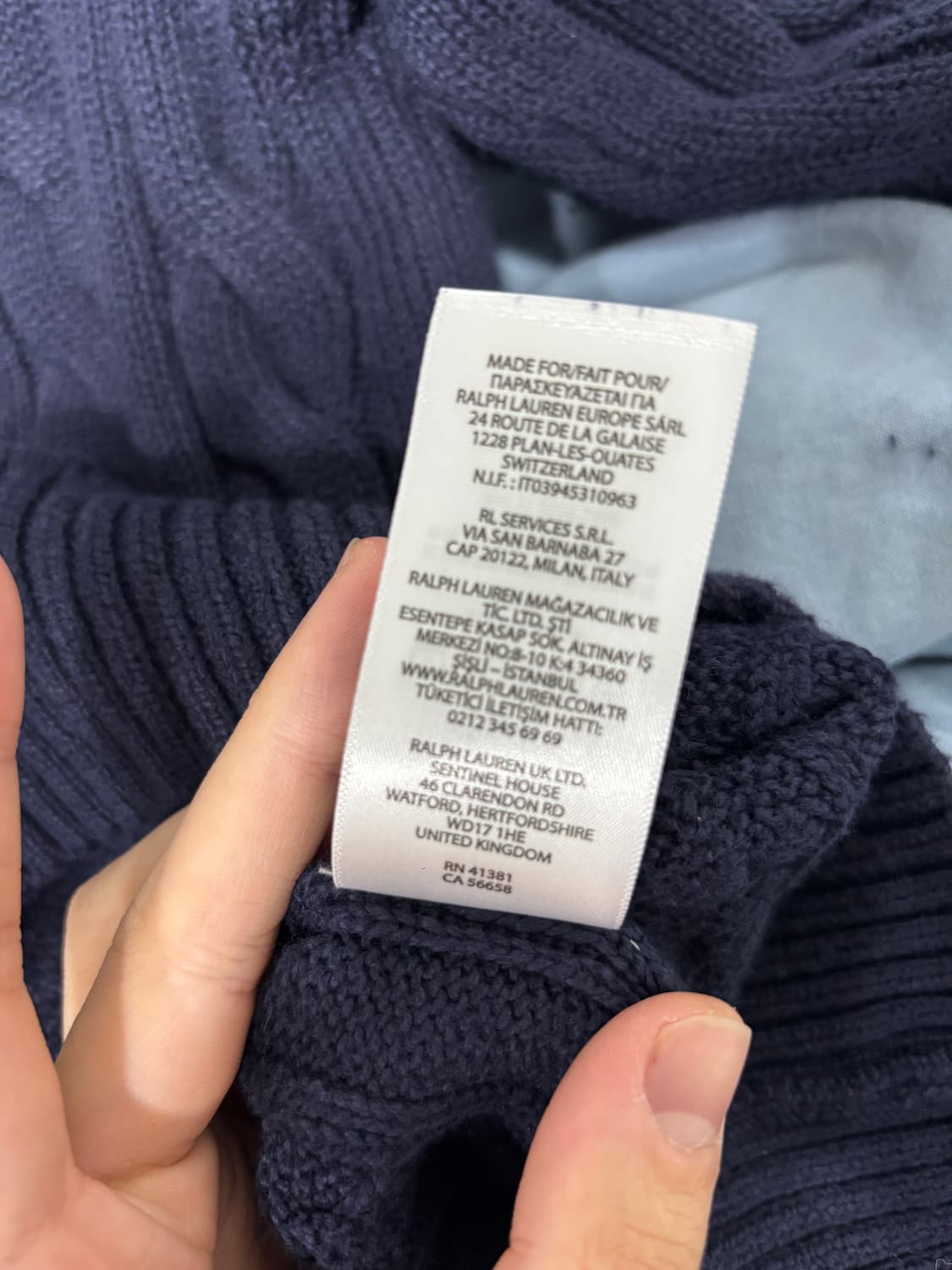 [M] 폴로 꽈배기 니트 네이비 상품이미지4