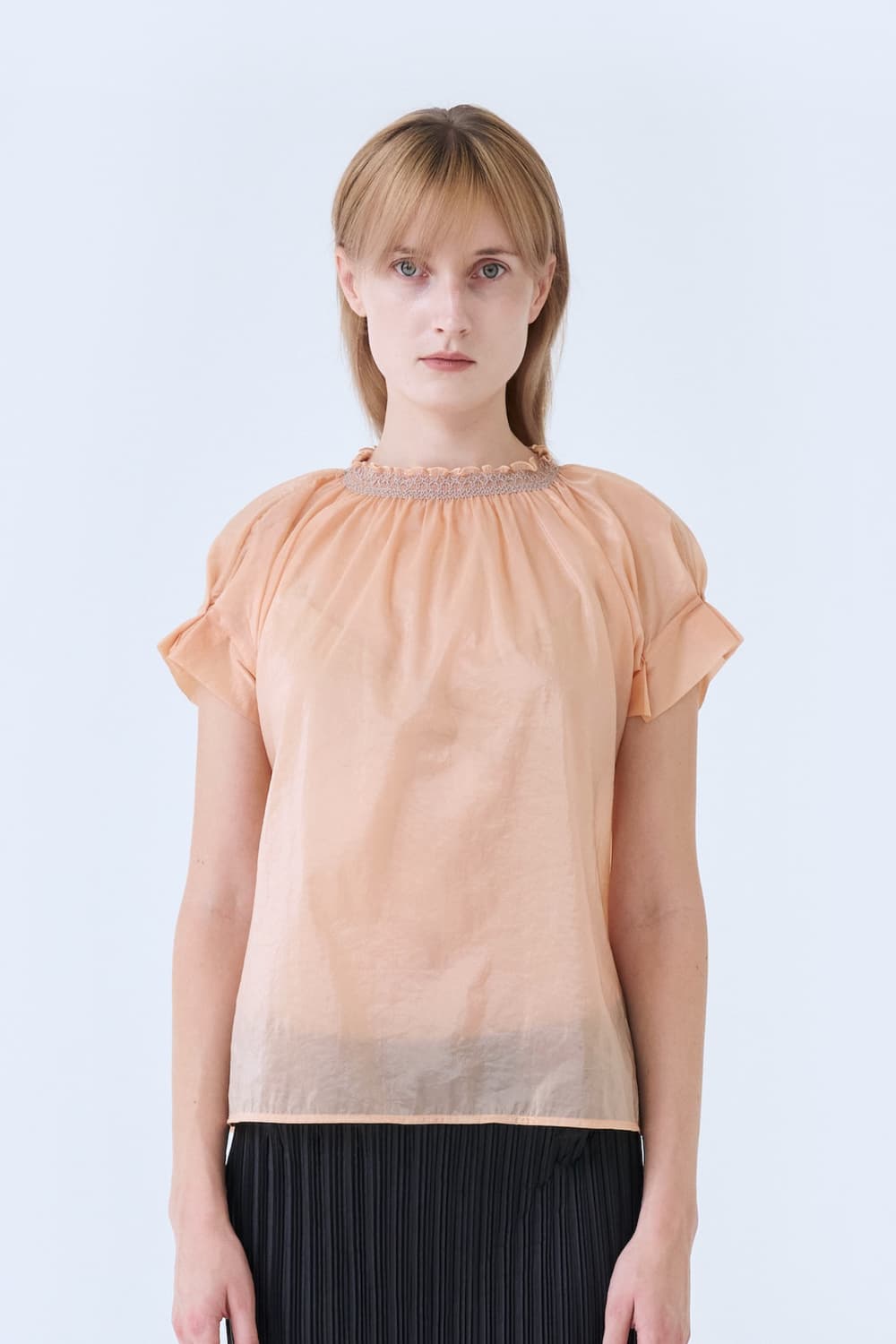 포코포스카 AIRY SMOCK BLOUSE (APRICOT) 상품이미지3