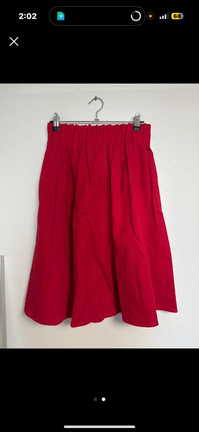 일본 빈티지 레드 미디 스커트 상품이미지2