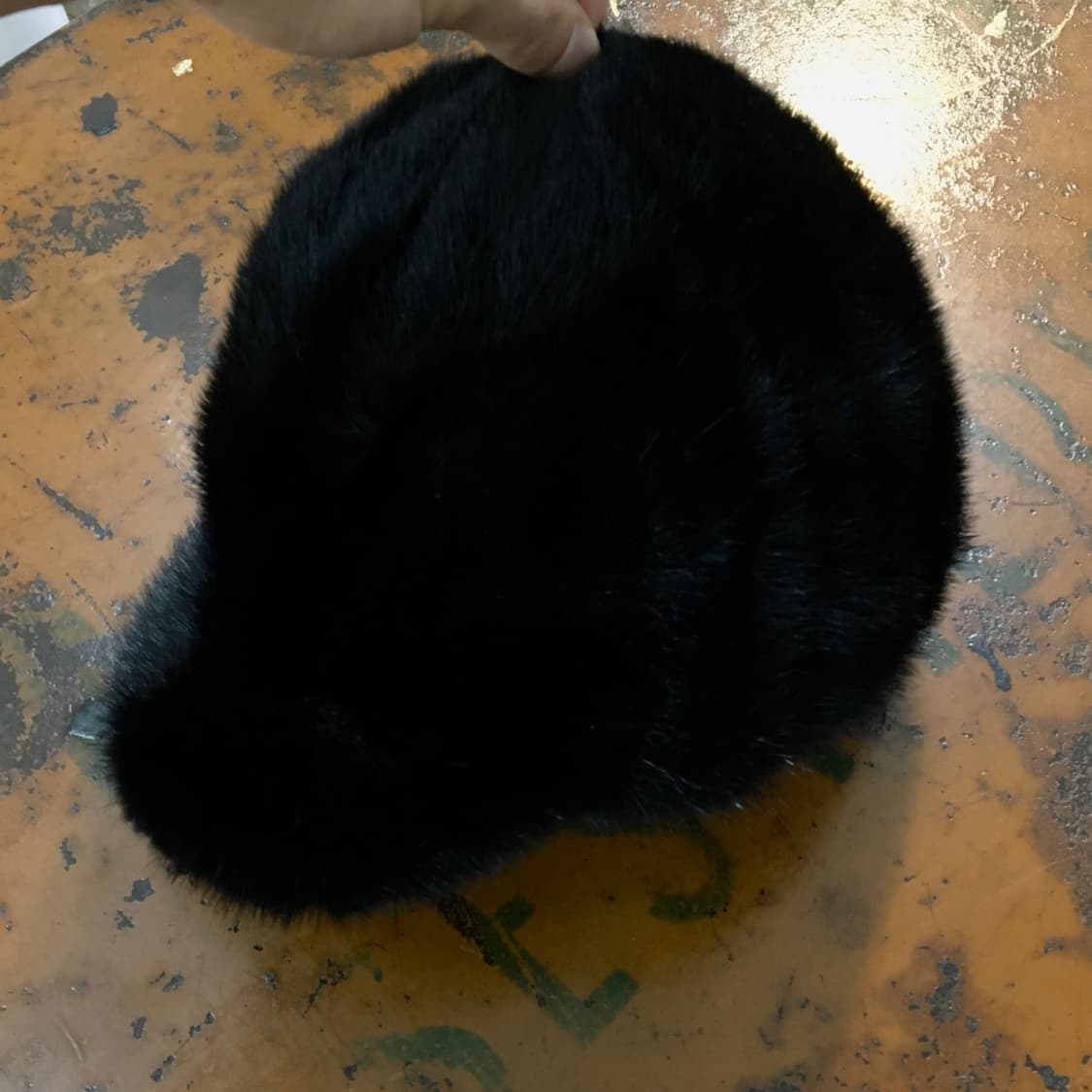 VTG 빈티지 블랙 천연 밍크 모피 햇 여성용  상품이미지1
