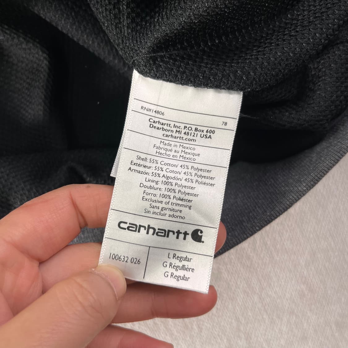 105 칼하트 그레이 써멀 후드집업 상품이미지5