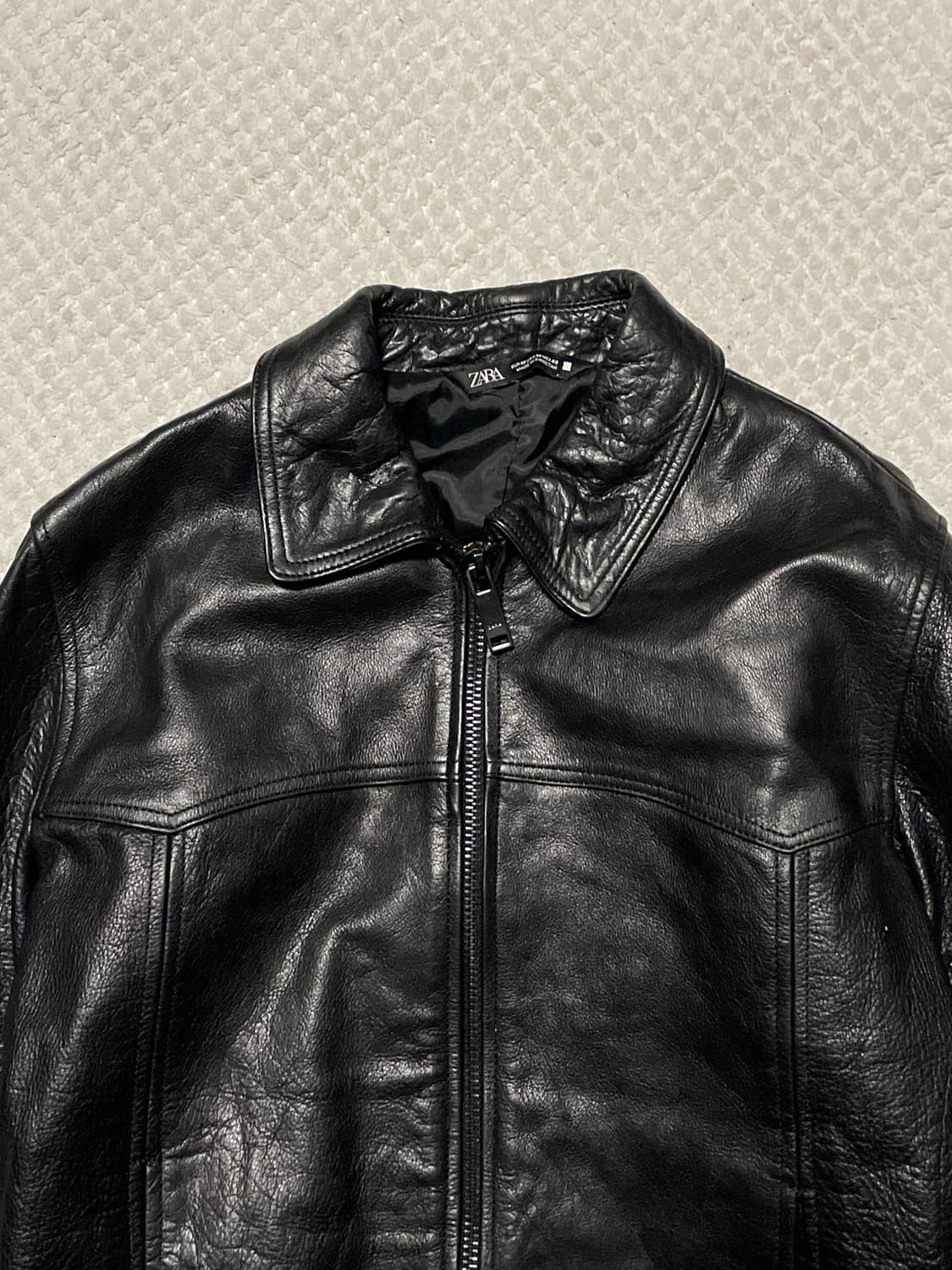 ZARA 자라 웨스턴 무드 카우하이드 버팔로 소가죽 레더 자켓 상품이미지5