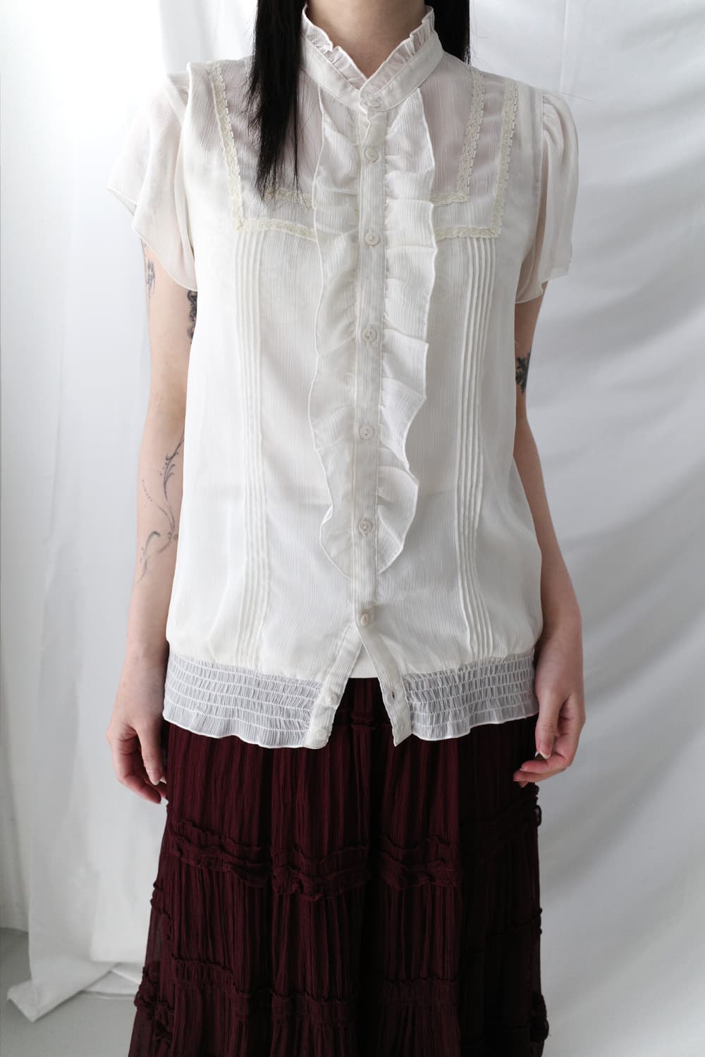 lace frill half blouse 상품이미지6
