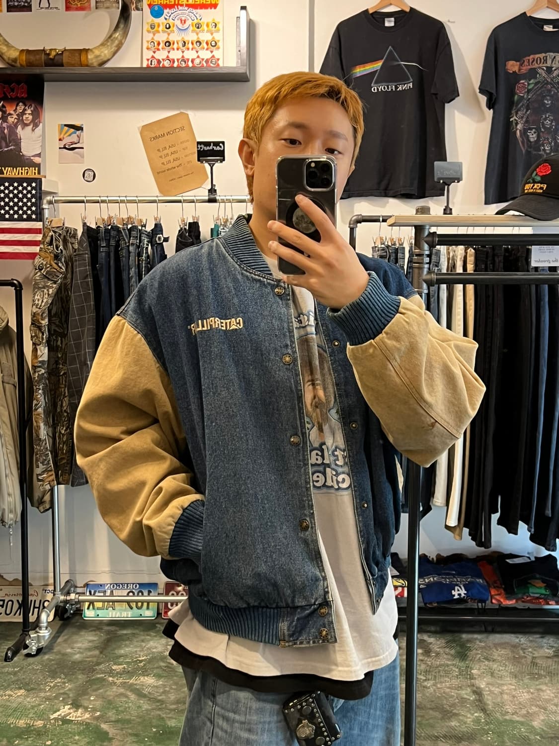 90's [L] 캐터필러 CAT 스타디움 자켓 워크웨어 빈티지 봄버 상품이미지2